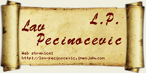 Lav Pečinoćević vizit kartica